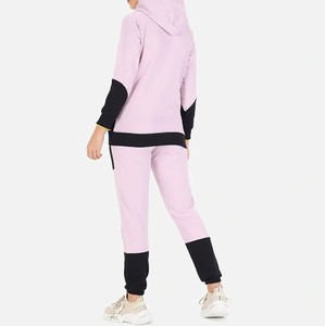 Magnifique ensemble de survêtement décontracté avec logo, en molleton de coton, pour femme et unisexe, style streetwear, 2 pièces, avec sweat à capuche et pantalon long - Product Image 4