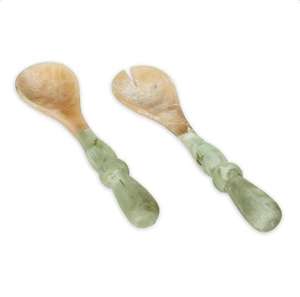 Cuchara y Tenedor de Resina de Lujo para Servir Ensaladas, Juego de Cubiertos Elegantes Hechos a Mano, con Mango Largo para Uso en Mesa - Product Image 3