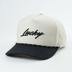 Casquette de baseball OEM à 5 panneaux, bicolore, style A-frame, avec logo 3D en relief haute densité, broderie personnalisée, style streetwear - Product Image 2