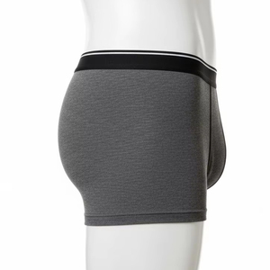 Calzoncillos Bóxer de Algodón Azul Sólido para Hombre, Suaves, de Tiro Medio, Sin Costuras, Transpirables, Tejidos para Todas las Estaciones - Product Image 4