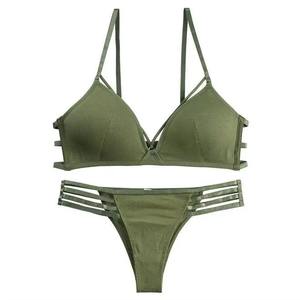 Conjunto de Ropa Interior Femenina Sexy de Dos Piezas, Brasier Deportivo y Panties de Algodón para Mujer - Product Image 2