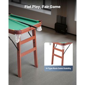 Mesa de Billar Plegable Portátil de 4.5 pies, Juego de Billar Compacto con Soporte para Bolas y Tacos, para Entretenimiento y Uso Doméstico - Product Image 5