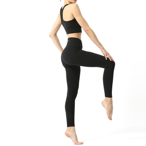 Ensembles de yoga pour femmes à carreaux avec logo personnalisé, taille mi-haute, taille élastique, tailles ajustables, quantité en gros - Product Image 3