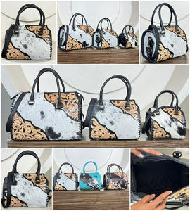 Bolsa Deportiva de Cuero Vacuno 100% Genuino, Tallada a Mano con Diseño Floral, Estilo Western, Portátil, para Viajes de Fin de Semana - Product Image 3