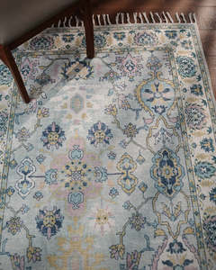Tapis rectangulaire Oriental Medallion à motifs floraux, en polyester, fabriqué à la machine, imprimé, à poils moyens, avec envers antidérapant en caoutchouc, adapté aux animaux domestiques - Product Image 2