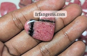 Lot en gros de cabochons en rhodonite rose en forme de cœur, vendus au poids, de différentes formes et tailles, utilisés pour la fabrication de bijoux, pierre rhodonite - Product Image 2