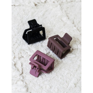 Mini pinzas para el cabello Rosa mate, paquete de 3 - Product Image 1