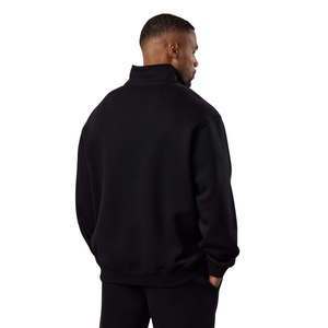 <b>Mens</b> Black Quarter Zip Tracksuit Casual Athletic Gymwear <b>Pullover</b> and Jogger Set Winter Sports Activewear Streetwear Comfortable - Product Image 2