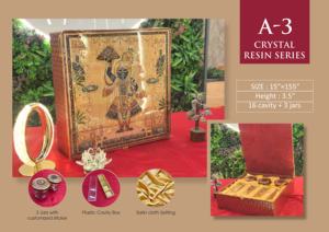 A-1 Crystal Resin Series Wooden <b>Box</b> 15x15.5 Inch Handmade Folk Art Painted Multifunction Polished Rectangle Tabletop Display 3 - Product Image 2