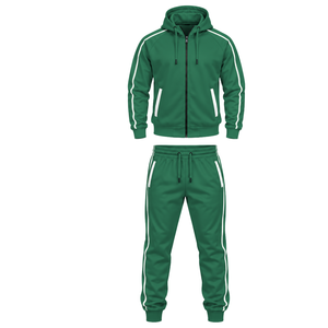 Ensemble de jogging deux pièces personnalisable pour homme avec sweat à capuche zippé et pantalon de sport assorti pour uniformes d'équipe et entraînement - Product Image 1