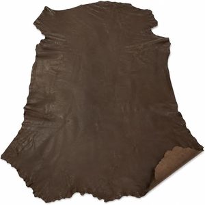 Tapis en cuir de chèvre véritable brun, texture grainée, pour sacs, chaussures, accessoires. - Product Image 4