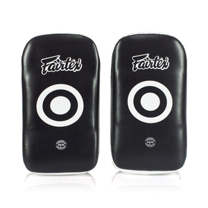 Fairtex Black Standard Curved <b>Kick</b> Pads Original Leather Adult Training MMA Muay Thai Pads Target <b>Kick</b> <b>Shields</b> for Sparring - Product Image 4