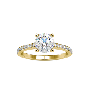 แหวนหมั้นเพชรเพาะเลี้ยงในห้องปฏิบัติการ 1.35 กะรัต ทรงกลม แหวนทองคำขาว 14k แหวนแต่งงาน เครื่องประดับเพชรยอดนิยม - Product Image 1