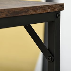 Ensemble de salle à manger industriel 5 pièces, table de bar noire/marron peu encombrante et 4 tabourets pour pub et cuisine - Product Image 3