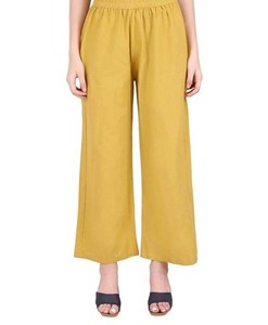 Women's 2 Piece Cotton Crepe <b>Set</b> Mandarin Collar Top With Palazzo Trousers Solid Color Loose Fit Casual Spring Summer Wear - Product Image 3