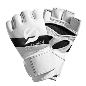 Guantes de Piel de Alta Calidad para Competencia Profesional de MMA, Guantes de Medio Dedo para Entrenamiento de Kickboxing y MMA - Product Image 1