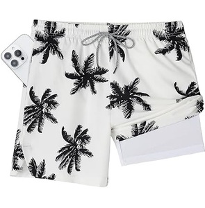 Shorts de Baño Elásticos Personalizados al por Mayor, Diseño con Estampado de Árboles, Secado Rápido, Shorts de Surf para Hombre, Trajes de Baño - Product Image 5