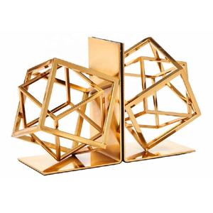 Juego de sujetalibros de latón macizo de alta calidad, 2 piezas, acabado dorado pulido, antideslizante, organizador de libros, estante, regalo para libros - Product Image 4