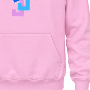 <b>Pink</b> JJ Embroidered Logo Pullover Hoodie Long Sleeve Drawstring Hood Kangaroo Pocket Casual Sweatshirt <b>Top</b> Everyday Wear Soft - Product Image 3