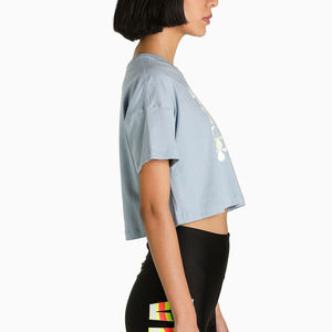 Camiseta Corta de Verano para Mujer, Moderna, Informal, Transpirable, de Malla Sólida, de Algodón, de Manga Corta - Product Image 3