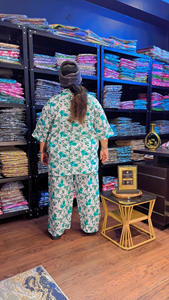 Womens Pure Cotton Printed Office Lady Co-Ord Set | Top 30" & <b>Pant</b> 38" | One-Side Pocket | Breathable | Sizes S-10XL - Product Image 3