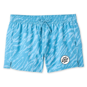 Shorts de sport noirs pour femmes, coupe régulière, taille élastique, cordon de serrage, séchage rapide - Product Image 4