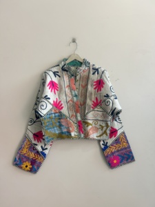 Reversible Vintage Kantha <b>Jacket</b> Indian Handmade Boho <b>Short</b> Coat For Women - Product Image 2