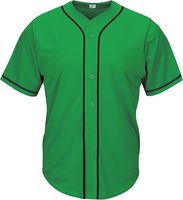 Maillot de baseball unisexe noir avec bordure rouge, manches courtes, respirant, imprimé, en polyester mesh anti-humidité, fermeture boutonnée