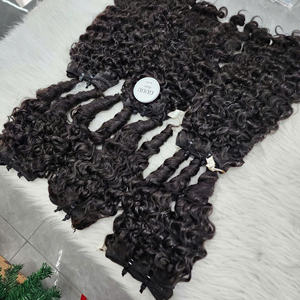 ผมเวียดนามแบบหยิก ยี่ห้อ Yaki Virgin Remy  จัดเรียงเกล็ดผมอย่างดี  แบบ Double Drawn  ชุดผมมนุษย์แท้พร้อมเชือกผูกผม  สีดำมูน สำหรับผู้หญิง - Product Image 4