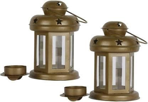 Antique Collection Hanging <b>Lantern</b> Lamps Tealight Holder Iron <b>Lantern</b> for Living Room Home Decoration <b>Set</b> of 2 - Product Image 5