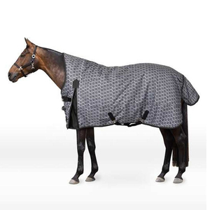 Couverture de cheval en tissu de coton respirant et imperméable de haute qualité pour le dressage, toutes saisons, avec 4 sangles de fixation - Product Image 6