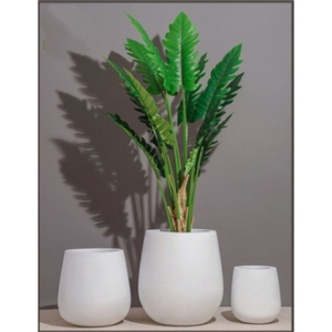 SwamiG TradeX Eco-Friendly Fiberglass Modern Handmade Powder Coated <b>Stone</b> Look Flower Pot Planter for Home Hotel Garden Use - Product Image 2