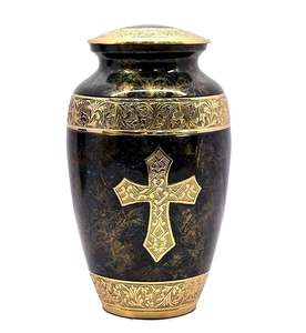 <b>Decorative</b> Finish Metal Cremation Urn Enhances Memorial <b>Space</b> With Attractive Design And Smooth Polished Surface - Product Image 2