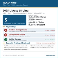 Li Auto L8 Ultra EREV Hybride SUV d'occasion 2025, 9673 km, 6 places, rapport d'inspection, conduite à gauche, à vendre, exportation Chine