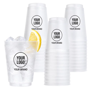 Gobelets en plastique transparent givré, jetables, pour boissons froides, avec logo et emballage personnalisés, directement de l'usine - Product Image 1