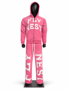 Custom Unisex Embroidered Tracksuit Heavyweight Cotton Fleece Waterproof Breathable Zip-Up Hoodie Wide-Leg <b>Sweatpants</b> <b>Set</b> - Product Image 1