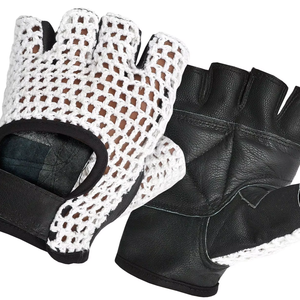 ถุงมือหนังไมโครไฟเบอร์น้ำหนักเบาสำหรับฟิตเนส ยกน้ำหนัก เพาะกาย ใช้กับรถเข็น-ระบายอากาศได้ดี สวมใส่สบาย - Product Image 1