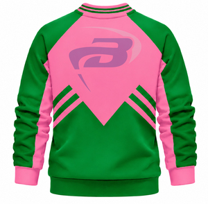 Alpha | Kapa | Alpha Pullover Women Green & Pink Raglan <b>Sweatshirt</b> Number 08 Cotton Fleece <b>Crewneck</b> Casual Winter <b>Men</b> <b>Sweatshirt</b> - Product Image 2