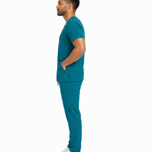 Tenue Médicale Personnalisée pour Hommes : Ensemble Confortable Haut Col V et Pantalon pour Hôpital, Médecins et Infirmiers – Vente en Gros - Product Image 3
