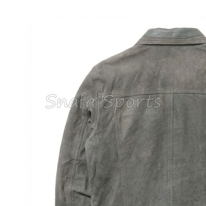 New Arrival Hot Sale Biker Casual Fashion Real Leather <b>Jacket</b> For <b>Men</b> New Fashion Turn Down Collar Solid Color Leather <b>Jackets</b> - Product Image 6