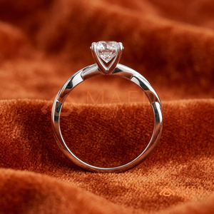 925 Sterling <b>Silver</b> Oval Cut Moissanite Engagement <b>Ring</b> Twisted Band <b>Solitaire</b> Bridal Wedding <b>Ring</b> Women - Product Image 3