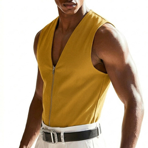 Débardeur sans manches col en V pour homme, style streetwear décontracté, entièrement personnalisable, prix de gros, tendance OEM - Product Image 2