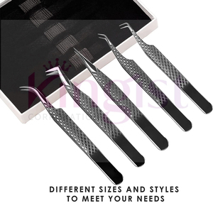 Eyelash Extension Tweezers Kit Professional Eyelash Extension <b>Tool</b> Complete Set With Scissor and Case - Product Image 6