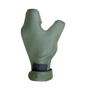 Guante de cuero resistente para tiro con arco, para cazadores con arco tradicional, con almohadillas gruesas para los dedos para mayor comodidad durante el disparo con arco. - Product Image 1