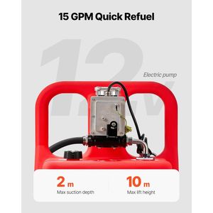 Tanque de combustible de aleación de aluminio portátil de 32 galones, 12V CC, 15 GPM, bomba eléctrica de transferencia de combustible, manguera de entrega de 13 pies, boquilla Manual para Gas - Product Image 3
