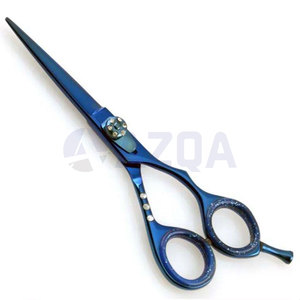 Ciseaux de coiffure professionnels de haute qualité, tranchants comme des rasoirs, pour droitiers, manche moyen, ciseaux de barbier, ciseaux de salon, acier inoxydable, bleu - Product Image 4