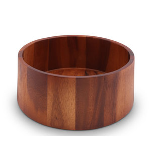 Bol à salade en bois massif à côtés droits – Bassine cylindrique profonde en bois pour fruits, idéale pour la cuisine domestique et la présentation sur table - Product Image 2