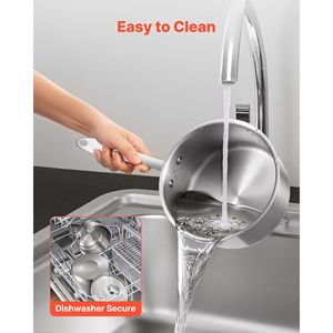 Pentola in Acciaio Inox da 2,5 Qt con Vaporiera Antiaderente Multiuso con Coperchio in Vetro Ergonomico per Cucinare e Cuocere a Vapore - Product Image 3