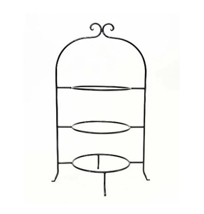 Iron <b>Plate</b> Stand Vintage Handmade Three-Tier Non-Folding Kitchenware Storage Organizer Stand Holder with Multi-Layer Serving - Product Image 1