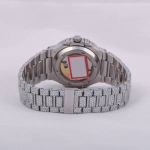 Montre automatique de luxe en or certifiée RB Gems GIA pour hommes Nouveau bracelet en acier inoxydable VVS Moissanite Cadran en verre Style Hip Hop - Product Image 5